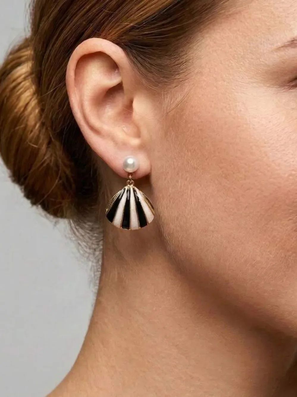 Pearl Drop Fan Earrings #2719